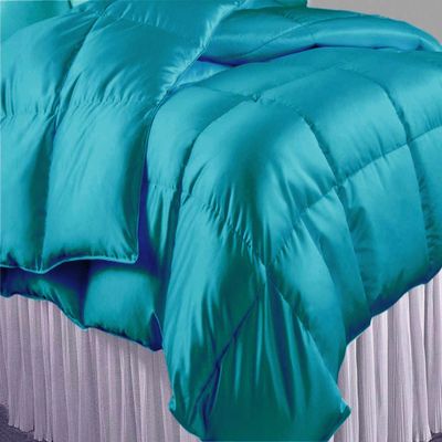 Oversized Queen Comforter Satin Silk 1 PC Teal Blue 600 GSM Comforter for Oversized Queen Size Bed