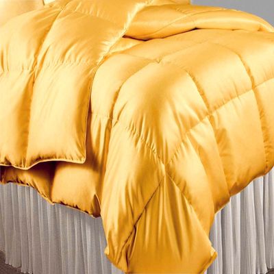 Oversized Queen Comforter Satin Silk 1 PC Gold 600 GSM Comforter for Oversized Queen Size Bed