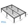 NEW JETO Metal Bed Frame,Full Size Bed Frame with Storage Space,Heavy Duty Sturdy Mattress Foundation,Easy Assembly,No Box Spring Needed, Black,18 Inch,Full view 3