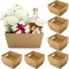 Fainne 34 Pcs Basket for Gift Empty Bulk, 8 x 6 Inch Basket Sturdy Cardboard Trays with Handles, Small Market Tray for Christmas, Wedding, Thanksgiving, Holiday, Birthday Party Decoration view 1