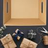 Fainne 34 Pcs Basket for Gift Empty Bulk, 8 x 6 Inch Basket Sturdy Cardboard Trays with Handles, Small Market Tray for Christmas, Wedding, Thanksgiving, Holiday, Birthday Party Decoration view 4