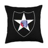 2nd Infantry Division Patch - 2nd ID Throw Pillow view 1