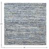 CASAVANI Hand Braided Jute 4' Square Kilim Rug Flatweave Rug Blue Beige Design Handmade Boho Mat Thick 0.27" Geometric Pattern Sisal Jute Indoor Outdoor Use Rugs for Kitchen, Bedside, Yoga Mat view 3
