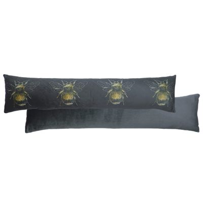 Evans Lichfield Gold Bee Draft Excluder Cover, Dark Grey