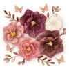 3D Paper Flowers Decorations for Wall, Handmade Artificial Flower Bouquet with Leaves and Butterflies for Wedding Backdrop Photo Wall Decor, Home Decor, Party Backdrop (19 Pieces) (Rose Gold) view 1