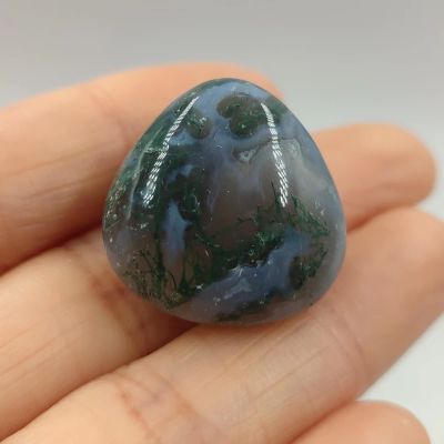 1pc Natural Moss Agate Irregular Shape Tumbled Stones Polished Quartz Crystal Mineral Home Garden Decoration