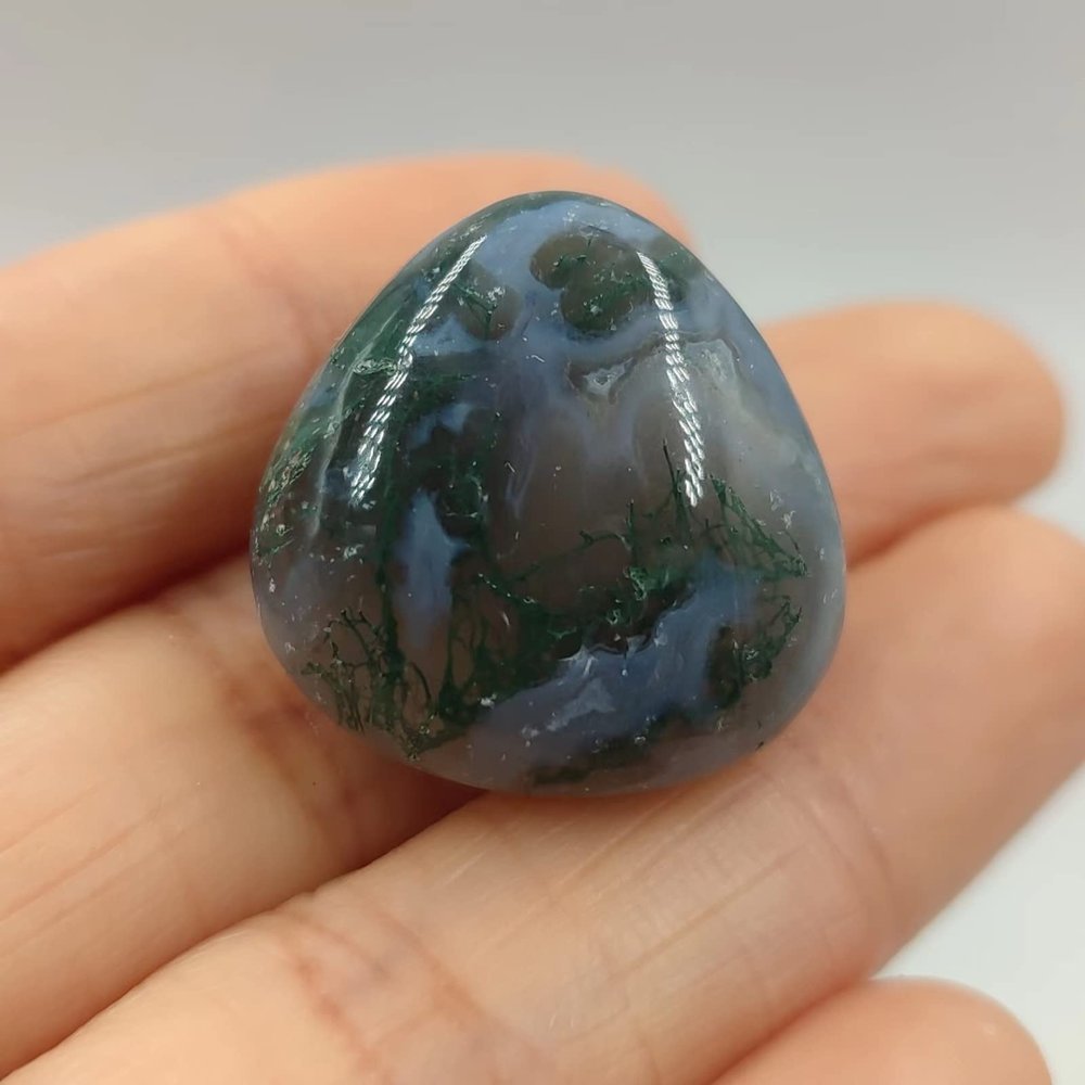 1pc Natural Moss Agate Irregular Shape Tumbled Stones Polished Quartz Crystal Mineral Home Garden Decoration