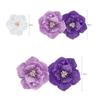 3D Paper Flowers Decorations for Wall, Handmade Artificial Flower Bouquet with Leaves and Butterflies for Wedding Backdrop Photo Wall Decor, Home Decor, Party Backdrop (19 Pieces) (Purple) view 2