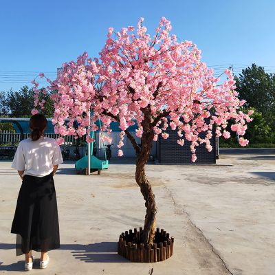 DEKIST Simulation Cherry Blossom Tree, Pink Fishing Artificial Plant Cherry Blossom Tree Home Decoration Wedding Valentine's Day Festival Fake Tree 2.52.5m