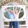 Personalized 50 Years Of Love Wedding Anniversary Photo Booth Frame - Customized Happy Hearts Theme Photo Selfie Frame - Custom-Made Lovely Photo Prop Made Specially For Your Wedding Anniversary (PVC) view 2