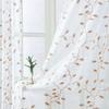 HooHero High Grade Small Leave Embroidered Sheer Curtains Rod Pocket for Living Kids Room Bedroom Nursery(2 Panels, W 50 x L 90 inch, Beige) view 4