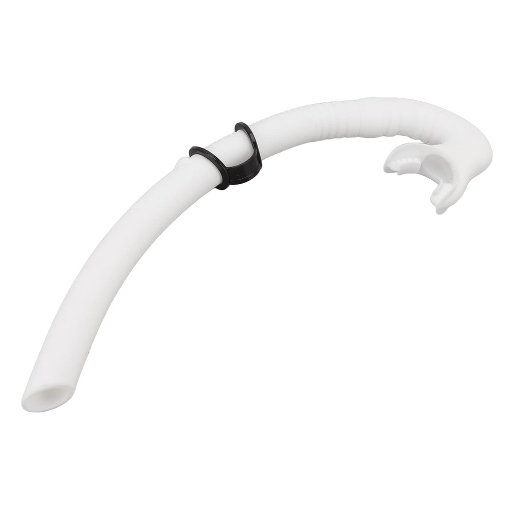 Diving Snorkel Corrugated Tube Collapsible Silicone Flexible Diving Breathing Tube Food Grade Soft Spearfishing Mouthpiece for Adults (White)