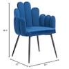 Zuo Noosa Dining Chair (Set of 2) Navy Blue, Blue Dining Chair, Soft and Smooth Velvet Fabric, Plywood, Indoor Dining, 22" W x 22" D x 34.3" H view 3