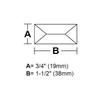 3/4"X1-1/2" REC. Clear Peaked Glass Bevel 10 Pack view 2