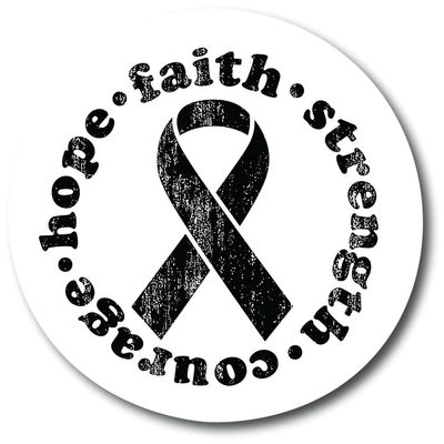 Hope Faith Strength Courage Black Pink Cancer Ribbon |Great Gift Idea|Single |5 Inch Magnet | Made in The USA | Car Auto Tool Box RefrigeratorMagnet | FBMMAG11787