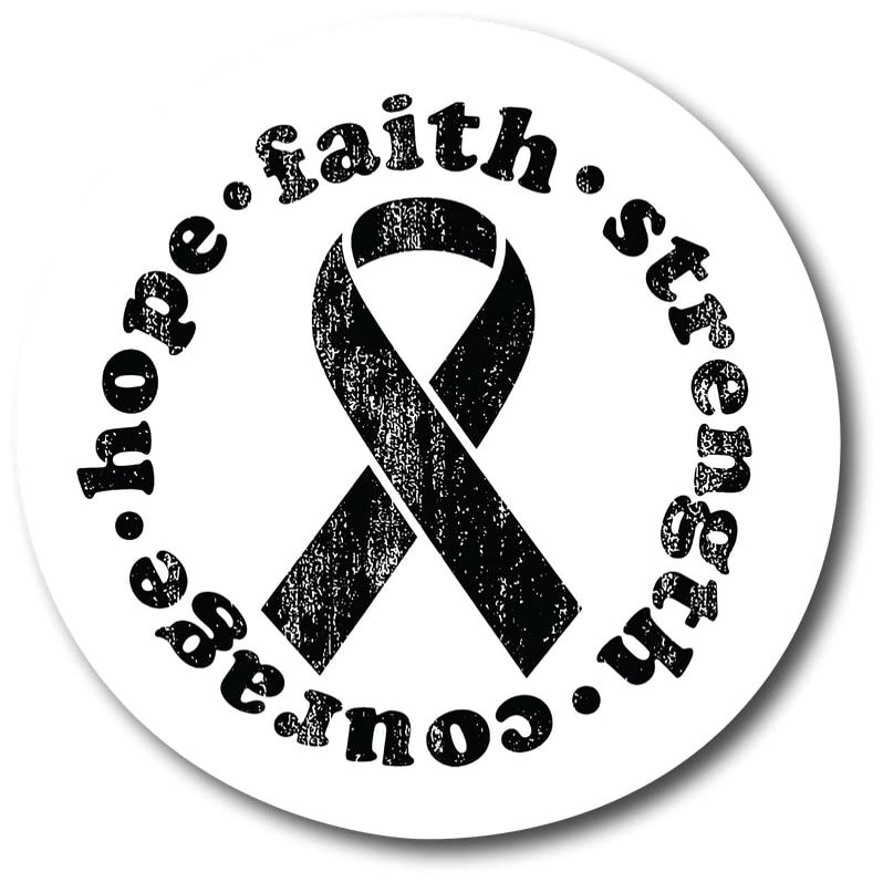 Hope Faith Strength Courage Black Pink Cancer Ribbon |Great Gift Idea|Single |5 Inch Magnet | Made in The USA | Car Auto Tool Box RefrigeratorMagnet | FBMMAG11787