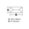 3/4"X2" REC. Clear Peaked Glass Bevel 10 Pack view 2