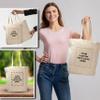 DISCOUNT PROMOS Custom Cotton Canvas Tote Bags (Set of 50) - Personalized, Reusable & Eco-Friendly - Perfect for Grocery, Promotions, Branding - Natural Color, 14.25"X15.5"X5", 10 OZ Cotton view 2