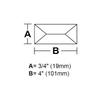 3/4"X4" REC. Clear Peaked Glass Bevel 10 Pack view 2