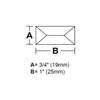 3/4"X1" REC. Clear Peaked Glass Bevel 10 Pack view 2