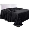 Elegant Comfort Luxury Velvety Feel Blanket, All-Season Lightweight Blanket, Ultra Plush, Soft, Cozy-Fuzzy Flannel Fleece for Couch, Sofa, Bed, Travel, Solid Design, Twin/Twin XL, Black view 1