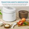 AROMA Professional Rice Cooker with Purple Clay Cooking Pot, 6-Cup (Uncooked) / 12-Cup (Cooked), Healthy Grain Multicooker, Natural Ceramic, 3 Qt, White, ARC-7206P view 4