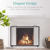 Best Choice Products 38x27in Single Panel Fireplace Screen Handcrafted Steel Mesh Spark Guard for Living Room, Bedroom Dcor w/Handles - Black view 2