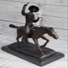 Hand Made Remington Inspired Large Hot Cast Cowboy with Gun Old West Bronze Art Decorative Art Sale Gift by Think Bronze view 2