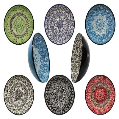 25cm Black Side Dish Bowl, 10" Fruit Ceramic Bowl, Dining Table Salad Bowl, Serving Pottery Dish, Storage Bowl, Candy Container, Nuts Holder (Color: Green, Set: 1 Pcs)