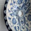Round Blue & White Bathroom Vanity Top Sink, Flower Wash Basin, Half Bathroom Ceramic Sink, Bleu Blanc Drop-in Sink, Powder Room Remodeling view 3