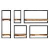 Gecheer Wall Shelf Set, Set of 5 Acacia Wood Brown and Black, Industrial Rustic Style, Rectangular Shape, 13.8 x Dimensions, for Living Room Decor and Storage view 2