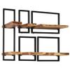 Gecheer Wall Shelf Set, Set of 5 Acacia Wood Brown and Black, Industrial Rustic Style, Rectangular Shape, 13.8 x Dimensions, for Living Room Decor and Storage view 3