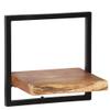 Gecheer Wall Shelf Set, Set of 5 Acacia Wood Brown and Black, Industrial Rustic Style, Rectangular Shape, 13.8 x Dimensions, for Living Room Decor and Storage view 4