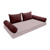 Cover ONLY Model V4 Full Velvet Contrast Indoor Daybed Cushion Bolster - AD368 view 1