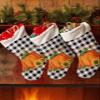 Christmas Stockings Thanksgiving Pumpkin Yellow Sunflowers Fireplace Hanging Decorations Xmas Tree Stocking Black White Buffalo Plaid Personalized Sock for Family Holiday Season Party Home Decor view 2