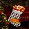 Christmas Stockings Thanksgiving Pumpkin Yellow Sunflowers Fireplace Hanging Decorations Xmas Tree Stocking Black White Buffalo Plaid Personalized Sock for Family Holiday Season Party Home Decor view 4