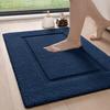 DEXI Bathroom Rugs 24x16, Washable Non Slip Bath Mat for Shower Floor, Absorbent Quick Dry Bathmat with Rubber Backing, Ultra Soft Plush Carpet for Tub, Navy view 1
