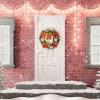 20 Inch Christmas Wreath for Front Door, Artificial Christmas Wreaths with Pine Cones Bells Balls, Winter Wreaths Decoration for Outdoor Indoor Window Wall view 3