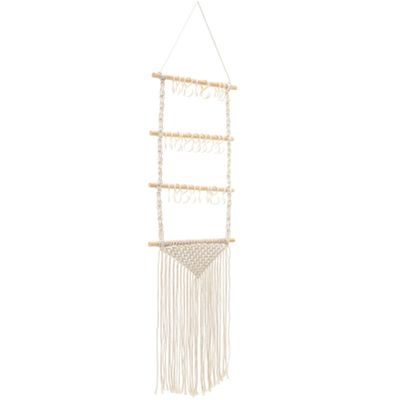 DECHOUS Macrame Hair Bow Holder Wall Hanging Organizer for Headbands Hair Accessories Includes Hooks for Girls Room