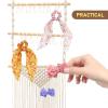 DECHOUS Macrame Hair Bow Holder Wall Hanging Organizer for Headbands Hair Accessories Includes Hooks for Girls Room view 2