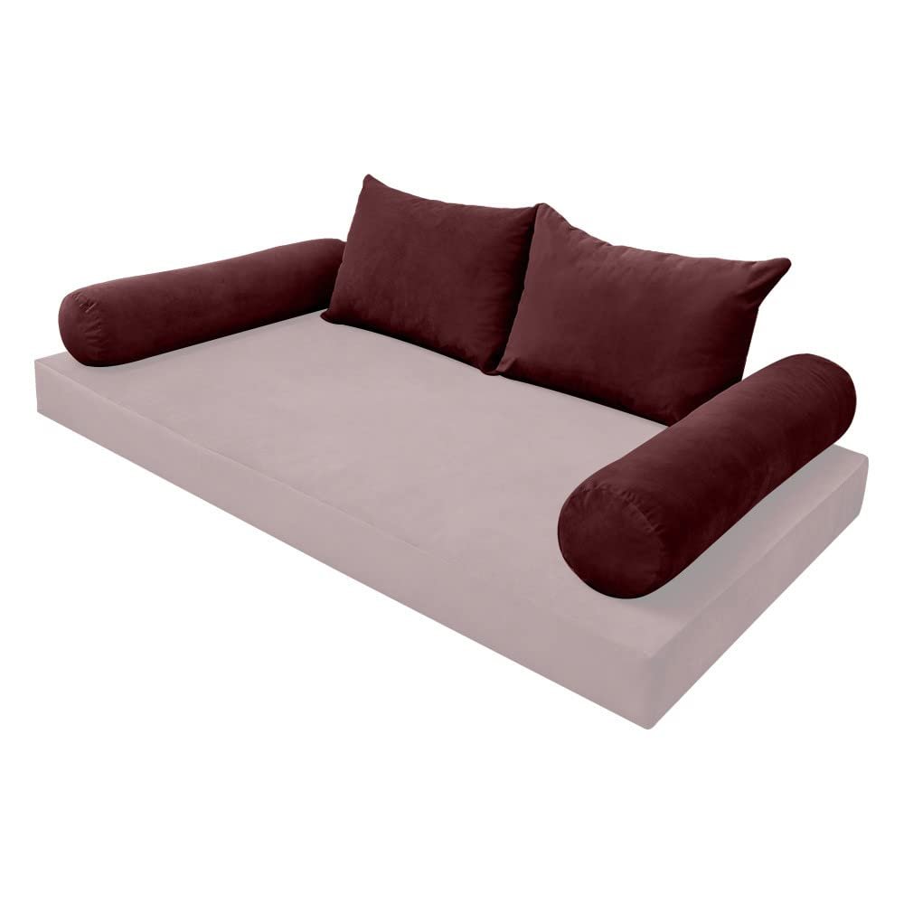 SLIPCOVER ONLY Knife Edge Full Style V4 Velvet Indoor Daybed Bolster Pillow Cushion AD368