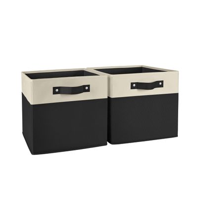 RiverRidge Kids storage bins - 10.5 Cube Storage Organizer with Handles  Black Two-Tone closet organizers and storage for Toys, Shoes & More - Fits RiverRidge Cabinets