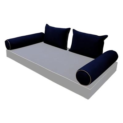 SLIPCOVER ONLY Contrast Full Style V4 Velvet Indoor Daybed Bolster Cushion AD373