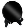 AGERYU Black Obsidian Scrying Mirror, Obsidian Mirror with Stand and Bag for Divination, Meditation, Healing, Feng Shui (250mm(9.8in)) view 1