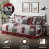 Woolrich Daybed Cover Set - Cabin Lifestyle, Patchwork with Moose Design All Season, Lightweight and Breathable Cozy Bedding Layer with Bedskirt, Matching Shams, 39" W x 75" L, Woodshed Red 5 Piece view 3