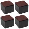 Bonsicoky 4 Pcs Self-Adhesive Furniture Bed Risers, Square Heavy Duty Carbon Steel Table Sofa Risers Adds 2" Height with Felt Pad,Black view 1