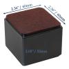 Bonsicoky 4 Pcs Self-Adhesive Furniture Bed Risers, Square Heavy Duty Carbon Steel Table Sofa Risers Adds 2" Height with Felt Pad,Black view 2