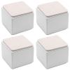Bonsicoky 4 Pcs Self-Adhesive Furniture Bed Risers, Square Heavy Duty Carbon Steel Table Sofa Risers Adds 2" Height with Felt Pad,White view 1
