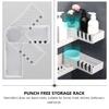 Alipis Adhesive Storage Shelf Bathroom Wall Rack Bath Organizer Adhesive Shelves view 4