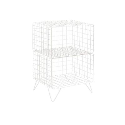 Fruit Basket Wrought Iron Rack 2 Tiers Wire Organizer Basket Fruit Vegetable Produce Metal Storage Bin Simple Living Room Multi- layer Bookshelffor Kitchen Pantry/1047